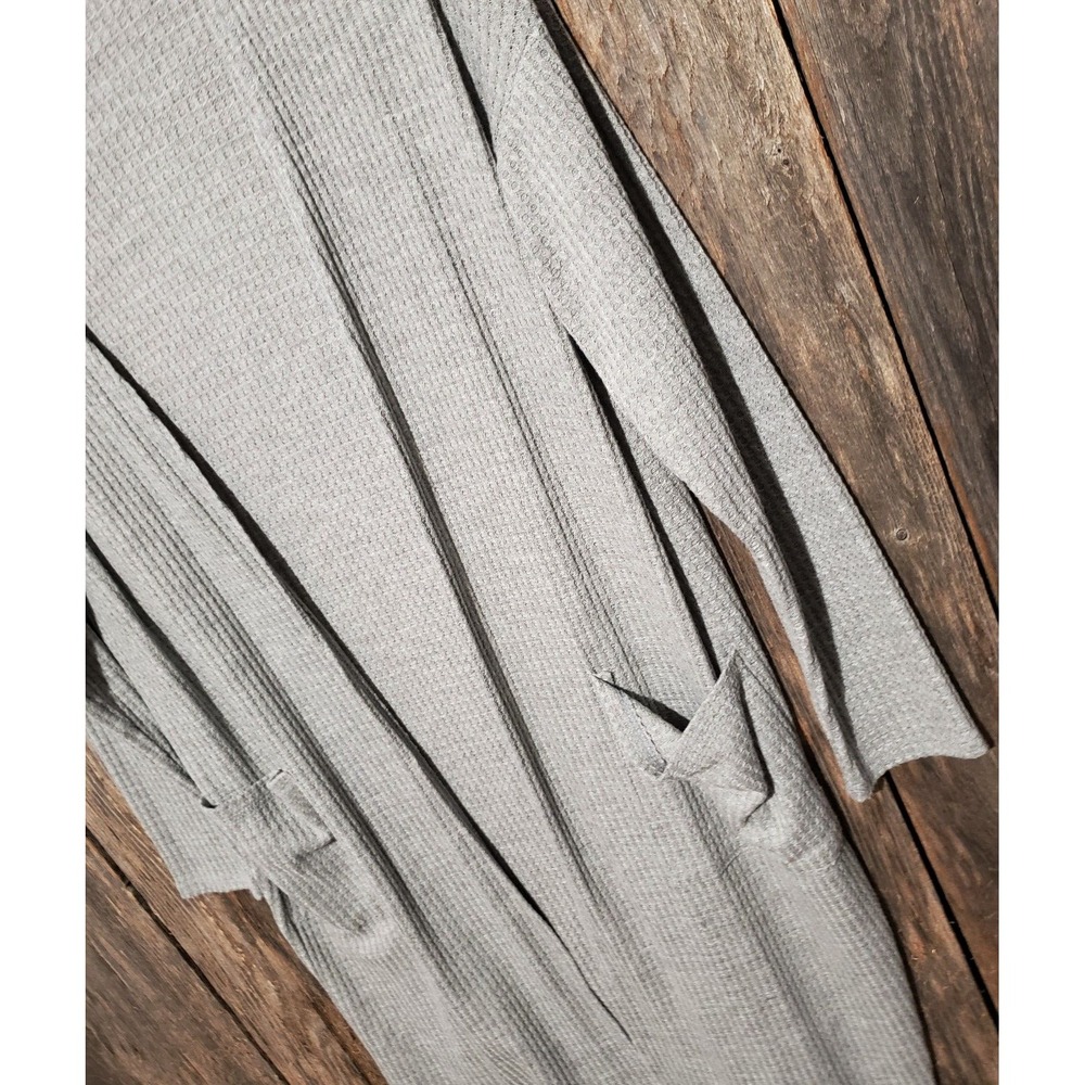 Bibi‎ Knit Cardigan Tunic Boho Gray Pockets Duster Minimalist Comfy Cottage Sz S - Picture 3 of 10